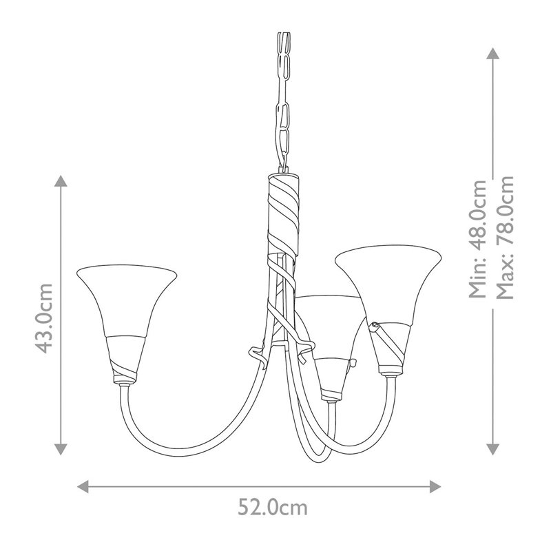 Sabanc 3 - Light Shaded Chandelier, Copper
