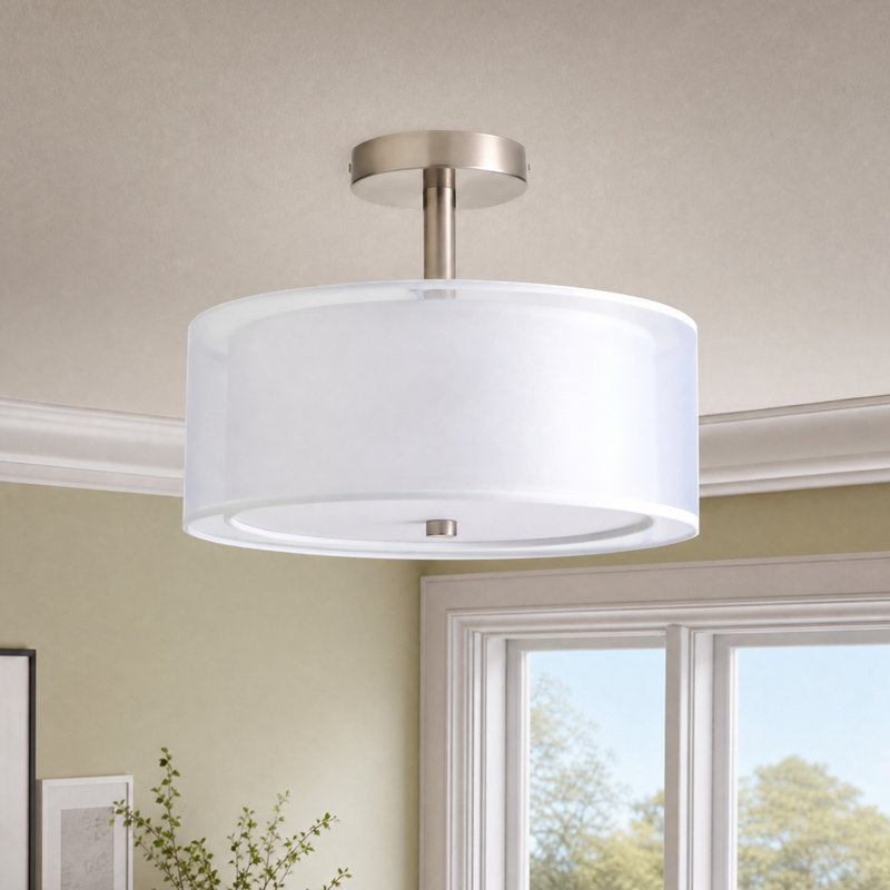 Plafonnier semi-encastré 3 lumières, Blanc