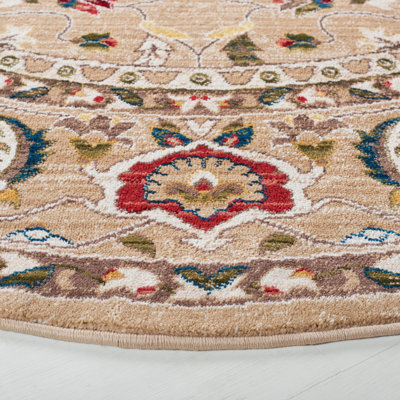 Tapis beige / multicolore tissé à plat en polypropylène Tristan par Ralph Lauren