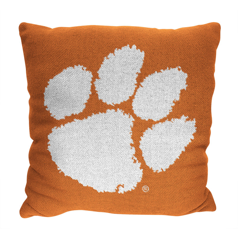 Orange and White Woven Jacquard Team Pillow Set
