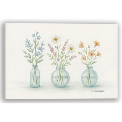 «Pastel Garden Trio», reproduction sur toile tendue
