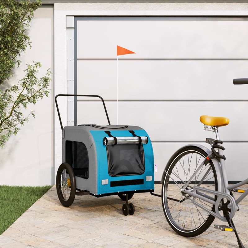 Foldable Pet Bike Trailer, Blue