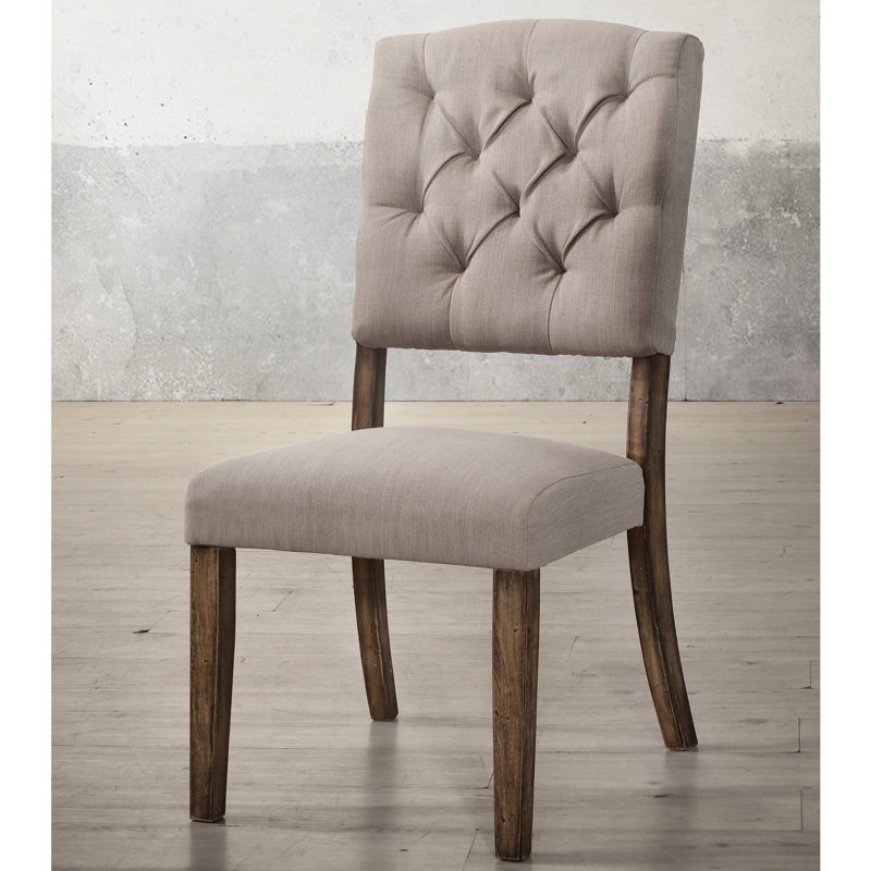 Chaises d'appoint transitionnelles en lin beige à 2 - dossier, pieds fuselés en bois pour intention décorative 2, salle à manger transitionnelle, lin, aimant
