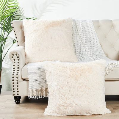 Housse de coussin européen à poils longs
