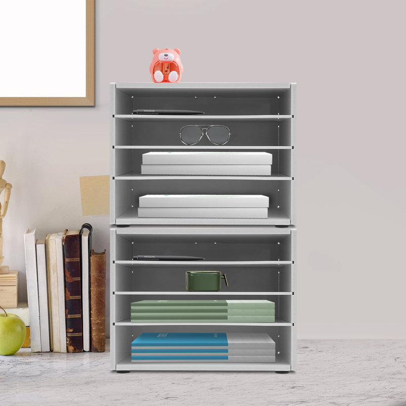 Classeur de bureau empilable 4 couches Niamarie, Blanc