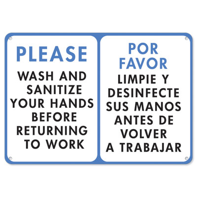 Please Wash and Sanitize Sign