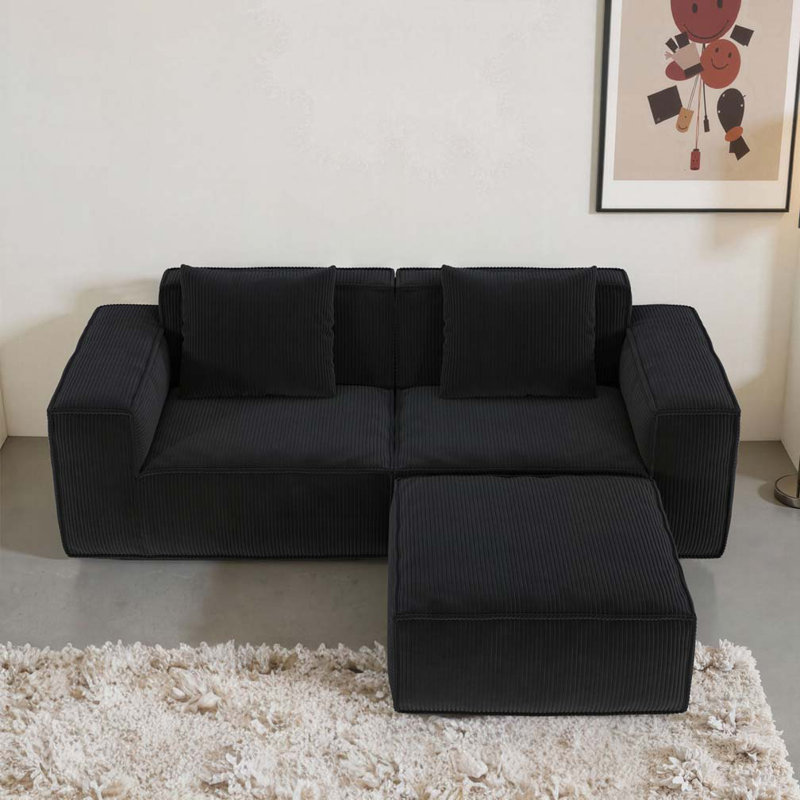 2-Seater Free Conversion Sofa, Black