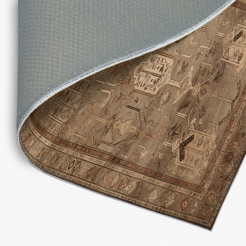 Tapis turc intérieur et extérieur brun, Rectangulaire 2 pi x 3 pi