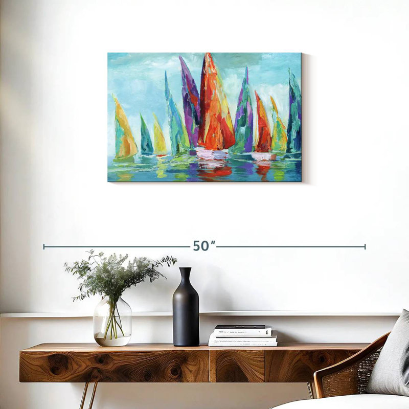 Mehar Fine Day Sailing I, 20" H x 30" W