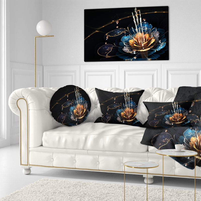 Coussin lombaire avec gouttes d’eau floral