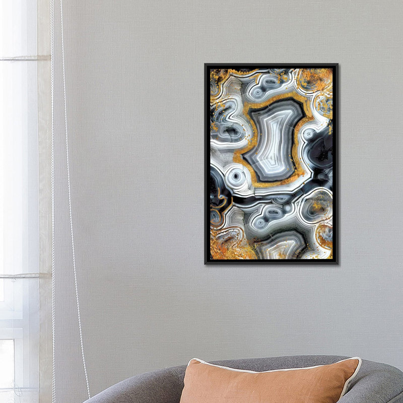 Geode onyx, impression sur toile tendue, H 18 po x l 12 po x P 1,5 po, Pas de tapis, Toile tendue