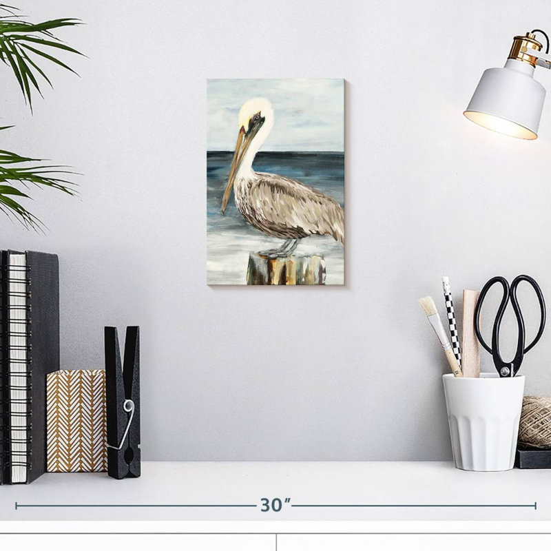Brampt Muted Perched Pelican, 12" H x 8" W