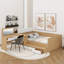 Lit plateforme double en bois avec tiroirs, tablettes et coiffeuse-1559587237