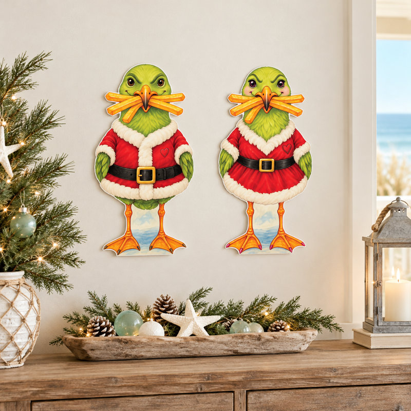 Ensemble de 2 panneaux verts Santa Yard Green Coast