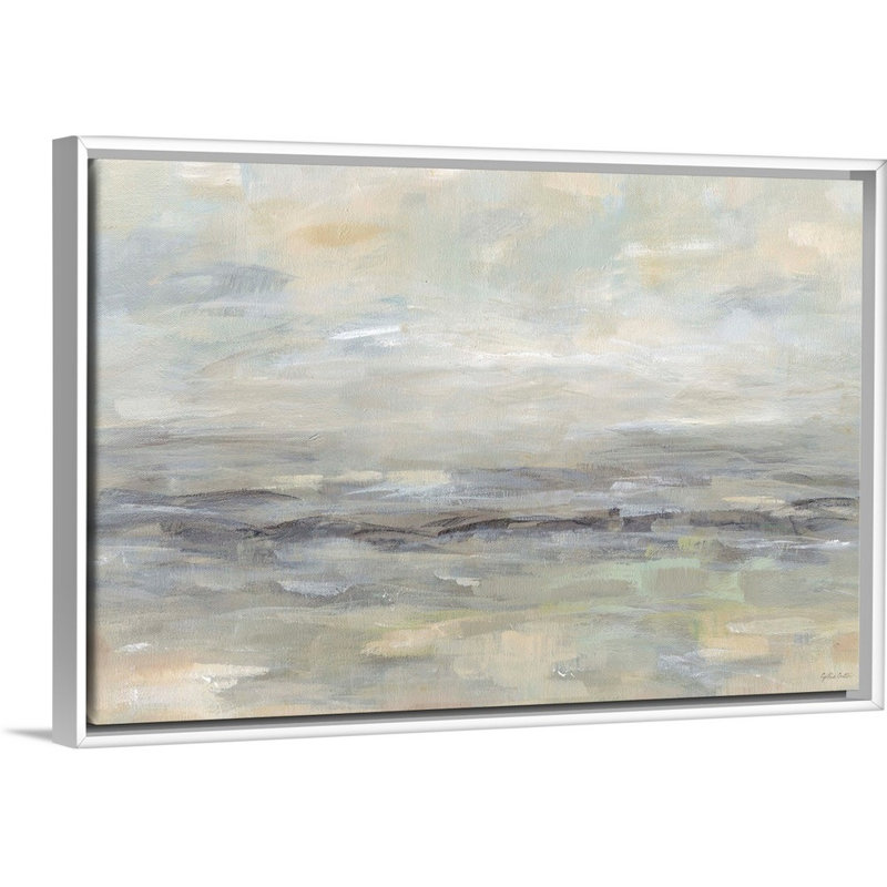 «Stormy Gray Landscape» par Cynthia Coulter, reproduction d'art sur toile, Cadre blanc, 34" H x 50" W x 1.75" D