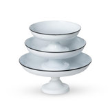 Park Hill Collection Enamelware Pedestal Servers, Set Of 3