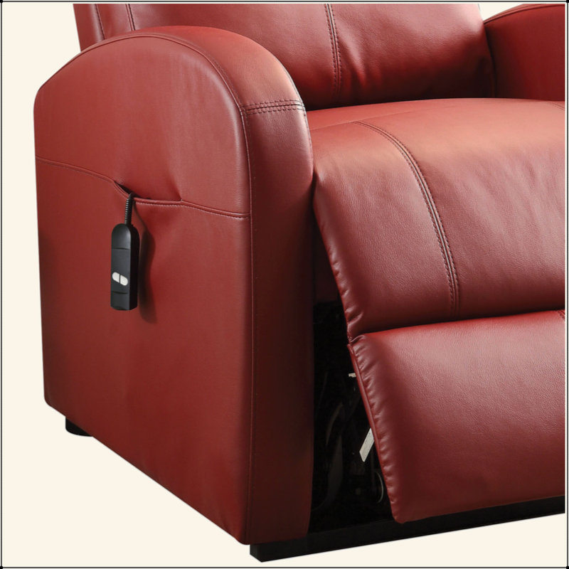 Red PU Recliner W/ Power Lift