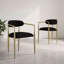 Chaises de salle à manger rembourrées avec pieds en métal (ensemble de 2)-1135517760