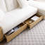Lit convertible multifonctionnel avec rangement, accoudoir, table rabattable, 2 porte-gobelets, coussins, accoudoirs réversibles, beige, revêtement en lin doux, cadre en bois pour le salon, canapé d'appartement