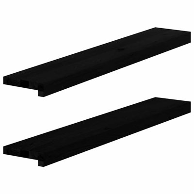 Vidaxl Window Sills 2 Pcs Dark Brown 35.4X5.9X0.8" Solid Wood Oak