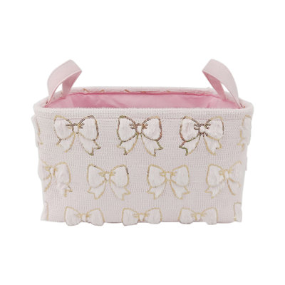 Velvet Embroidery Basket Storage Basket Large Convenient Handle Basket Storage Basket Household Dirty Clothes Basket Storage Basket