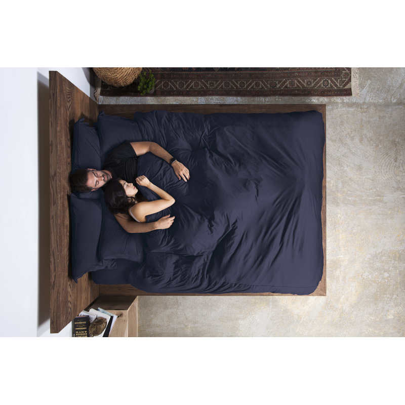 Microfiber Jersey Knit Sheet Set, Navy, King Sheet Set with Fitted Sheet and 2 Pillowcases
