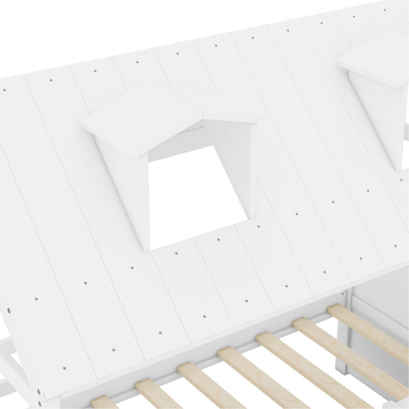 Structure de lit simple en bois, blanc