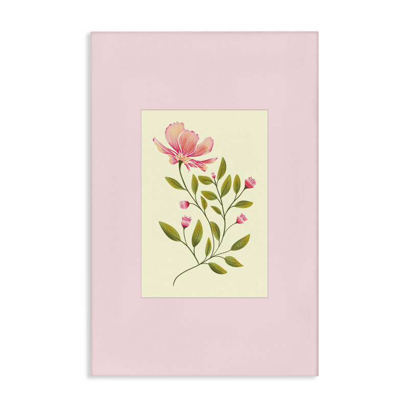 Toile à fleur simple en herbe, design par Pooja Dave, H 24 po x l 16 po
