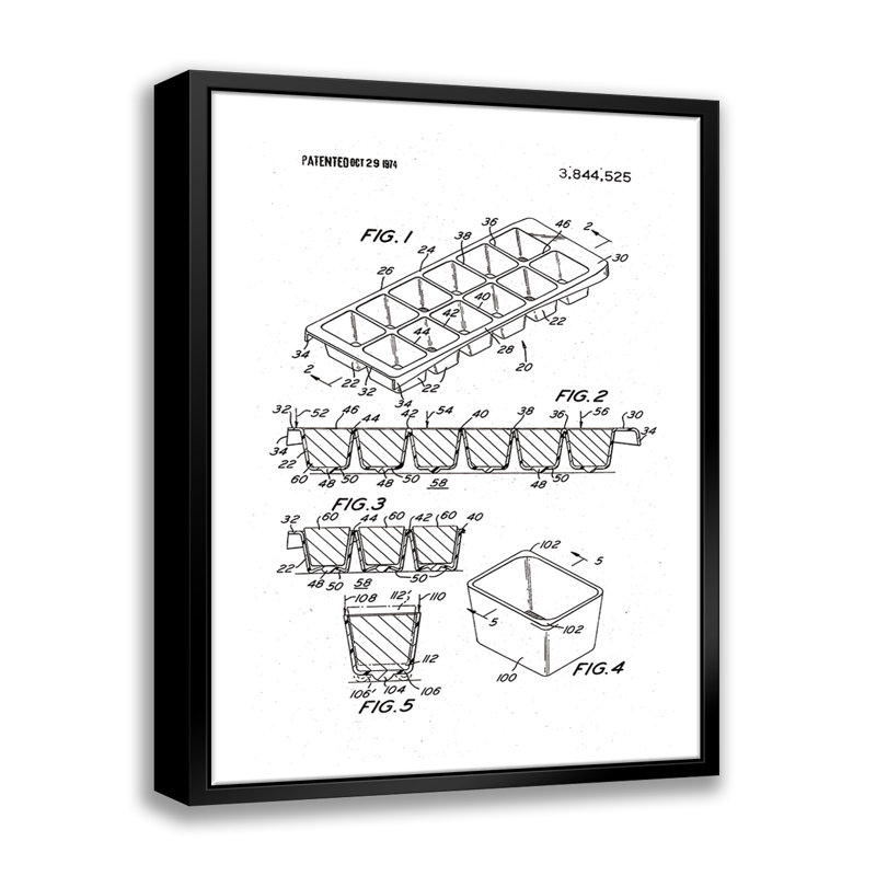 Ice Cube Tray - impression sur toile avec cadre flottant, L 16 po x H 20 po