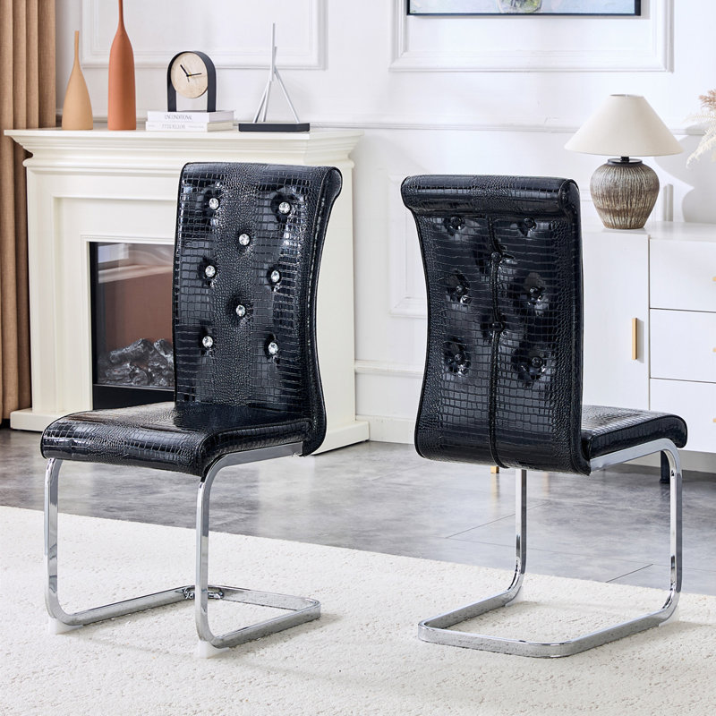 Chaises de salle à manger rembourrées, Noir