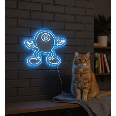  | 8 Neon Sign | Handcrafted with Premium Ice Blue Neon Tubing Ensuring Bright Uniform Illumination and Longevity for Over 50,000 Hours Without Fading or Flickering | 24x30 | Ice Blue