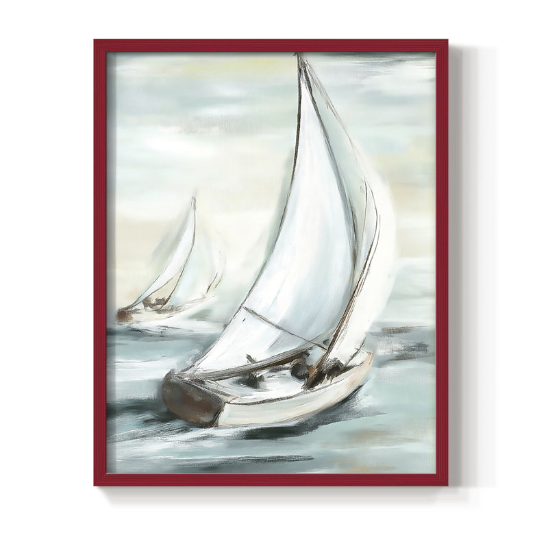 NAUTICAL Series LV, reproduction encadrée - bois massif, H 30 po x l 24 po, Rouge