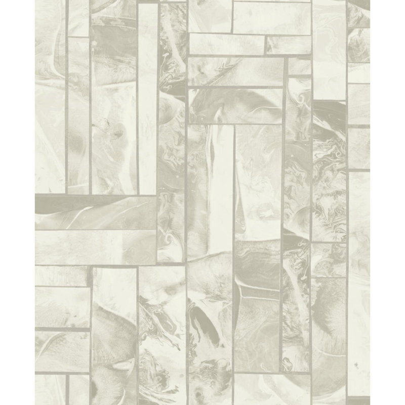 Papier peint géométrique Candice Olson, Argent