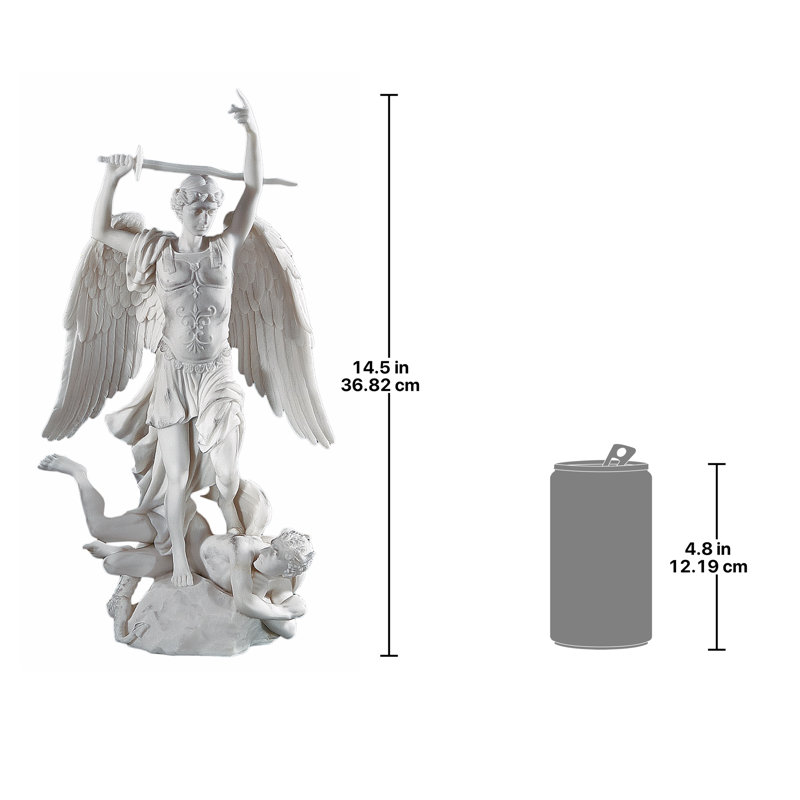 Statue d'angle en marbre L'Archange Saint Michel (1860)