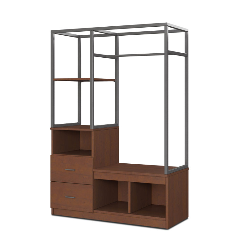 Wardrobe Luggage Bench, Gray/Shaker Cherry