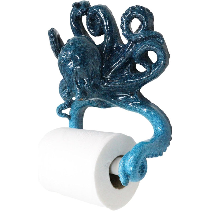 Porte-papier hygiénique mural Nautical Marine, H 9 po x l 7,75 po x P 4 po, Bleu