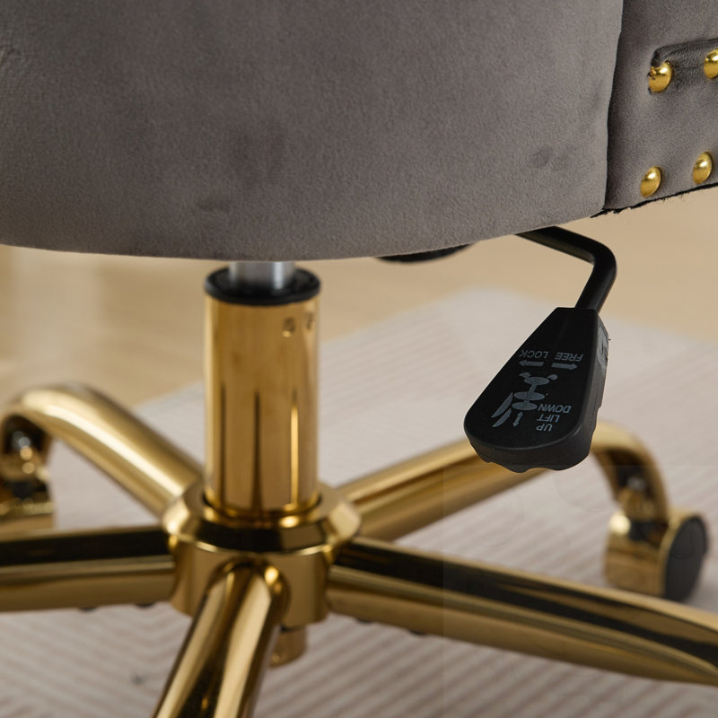Chaise de bureau pivotante réglable avec base en métal, Violet