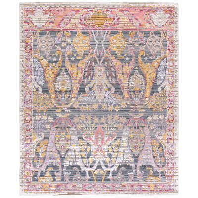 Jewel Of India 201 - 60% laine nouée à la main 20% soie de bambou; Tapis oriental 20% coton