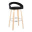 Tabouret de bar à hauteur fixe avec pivot en bois et velours avec repose-pieds rond en métal - ensemble de 2-125535659-125535658