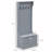 28" 3-In-1 Entryway Hall Tree with Storage Bench, Coat Rack with Four Hooks and Shoe Storage, Gray