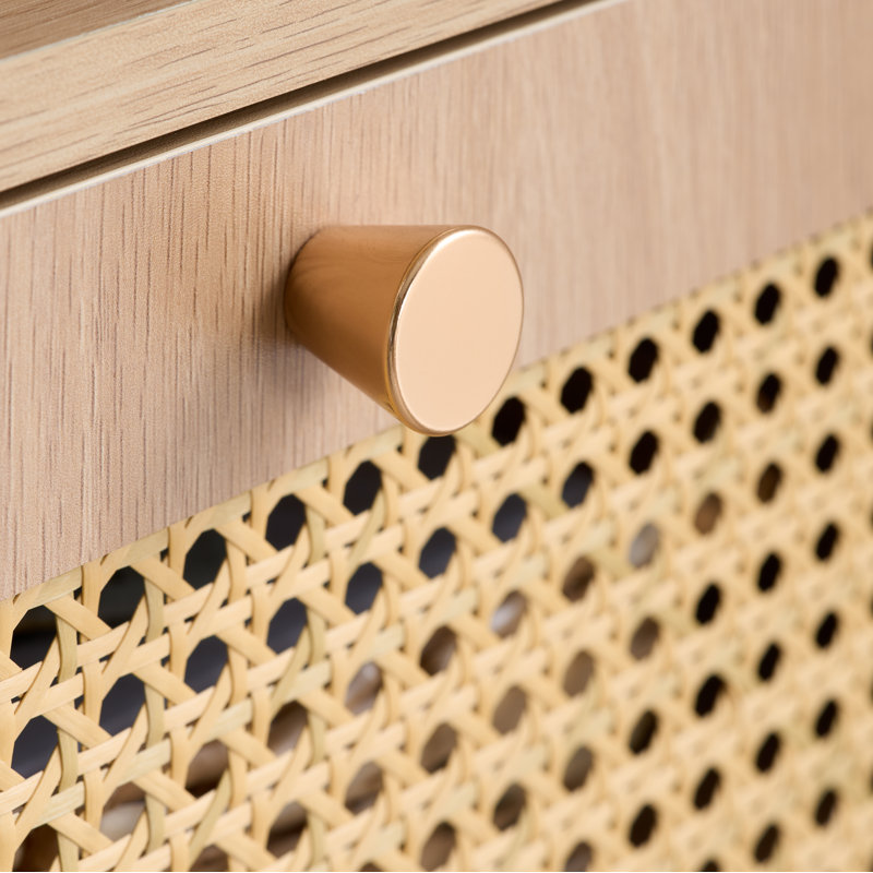 Noemi Rattan Console Table 100CM Width, Oak