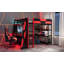 Lit mezzanine double pleine grandeur avec bureau, tablettes et lumières DEL-895166320
