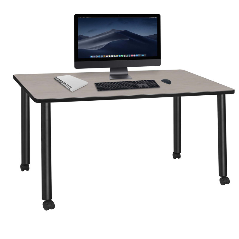 Bureau mobile Regency Kee, Érable / noir, H 29 po x l 66 po x P 24 po
