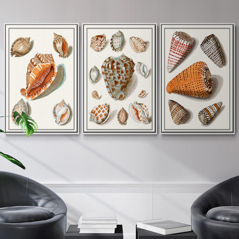 Ensemble de 3 cadres flottants sur toile, H 27 po x l 54 po, Cadre flottant blanc