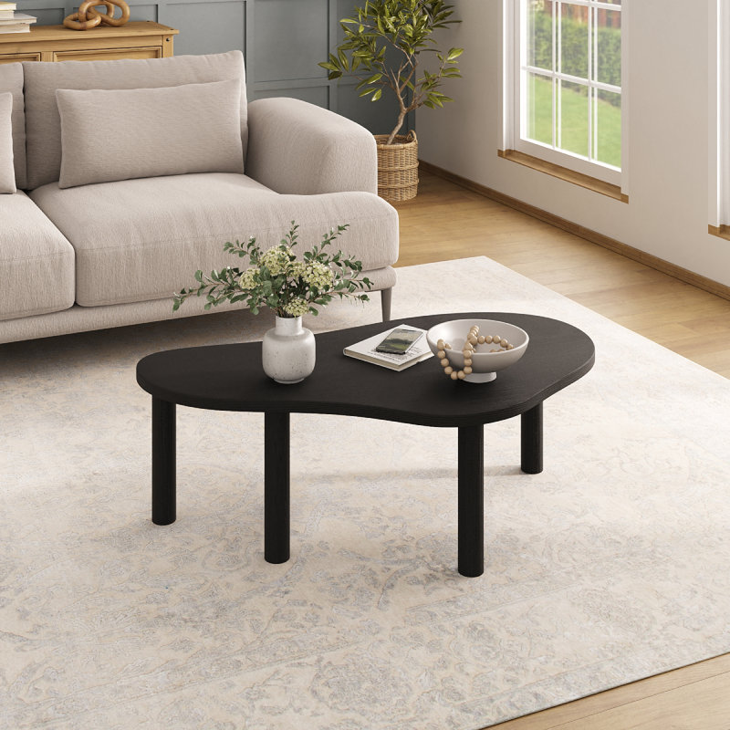 Wood Coffee Table Doncella | Latitude Run®, Black