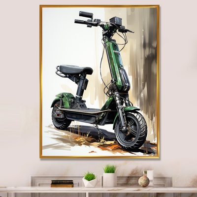 Chieu vert scooter électrique sur toile