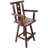 Rustic Fir Wood Bar Stool With Footrest & Wide Armrest