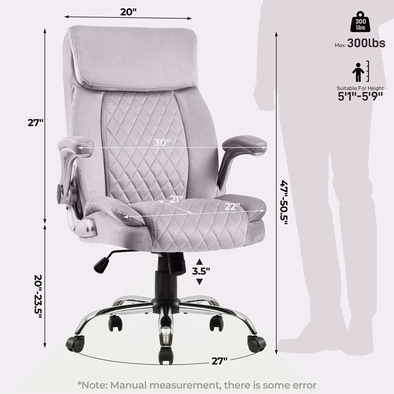Fauteuil de bureau pivotant en velours
