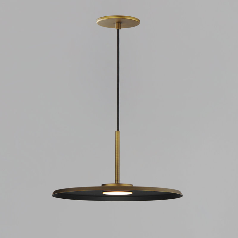 Luminaire suspendu géométrique 1 lumière DEL Ceri, Laiton antique