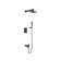 Monte Celo 1-Spray Tub and Shower Faucet Combo with Square Showerhead and Handheld Shower